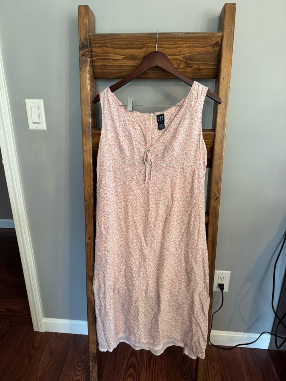 GAP Pink Floral Tie-Front Sleeveless Dress